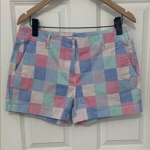 Vineyard Vines Whale Patchwork Everyday Shorts Size 10 blue pink green